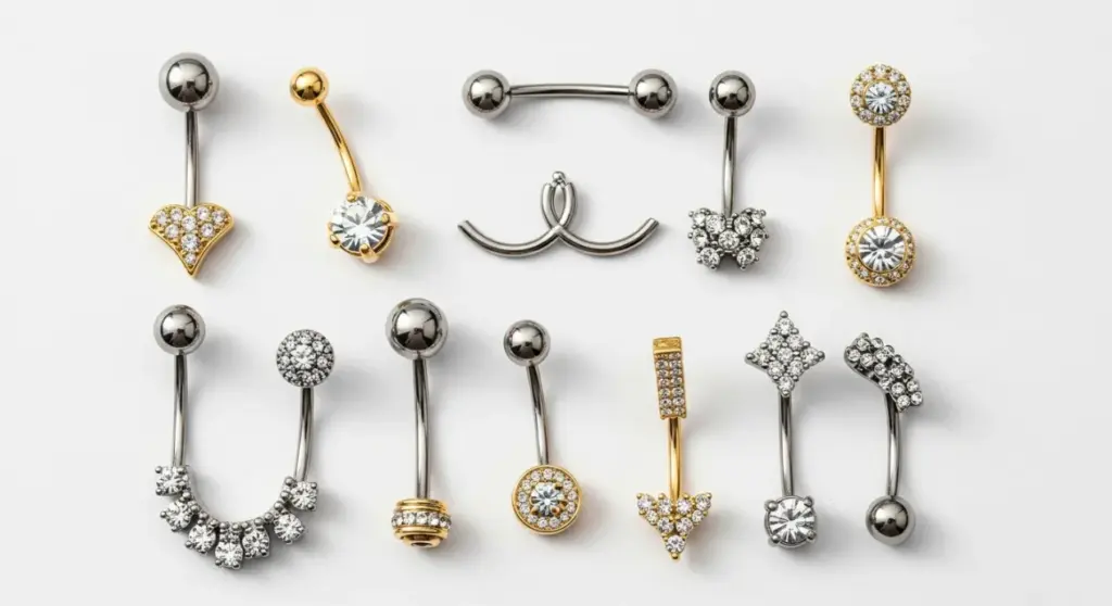 Différents piercings pour le nombril
