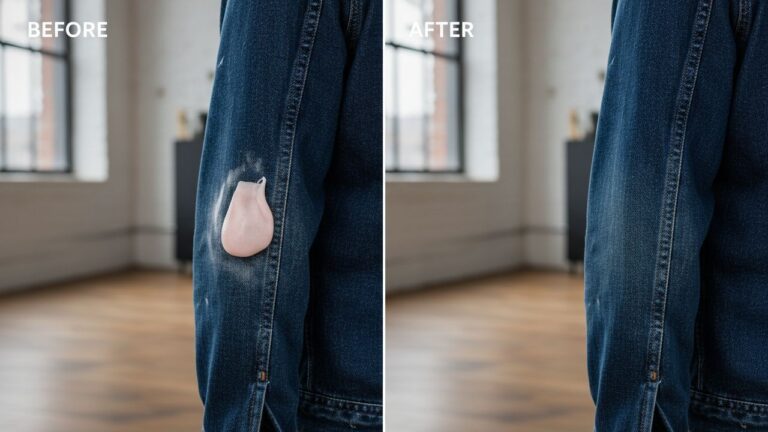 Tache de chexing gum sur un jean