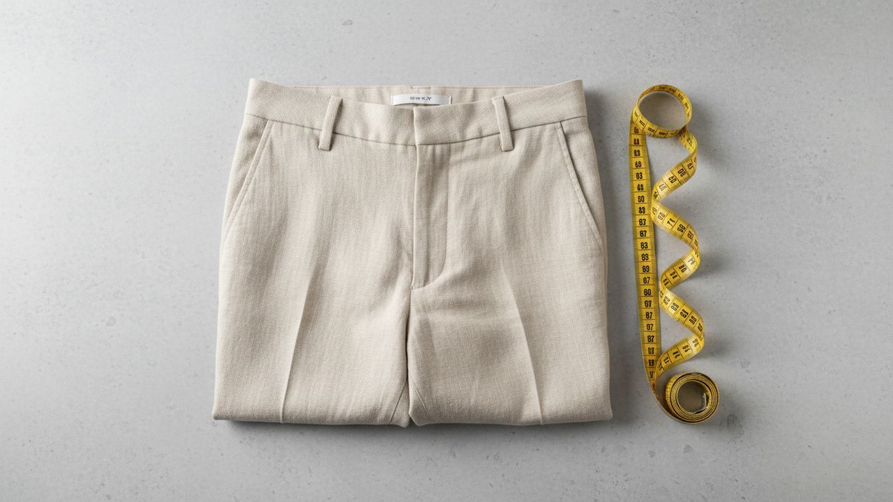 Mesurer un plantalon en lin à plis