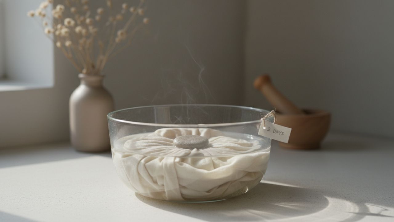 Faire tremper le lin dans de l'eau chaude pour éliminer la cire