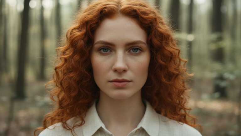 Belle femme rousse aux yeux verts