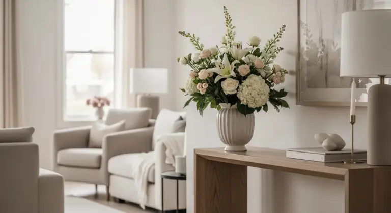 Bouquet de fleurs dans une maison