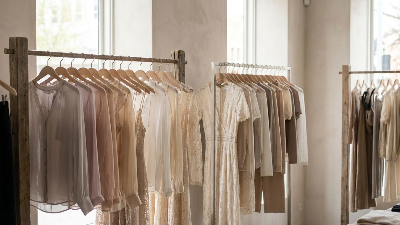 La dimension de cintres des boutiques de prêt-à-porter 