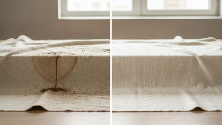 Avant après avoir enlevé de la résine collée sur des habits