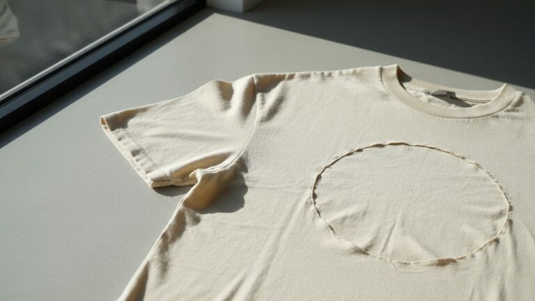 T-shirt sur lequel on a retiré un flocage