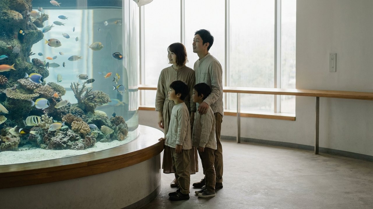 Visite de l'Aquarium de Palma avec enfants observant les poissons tropicaux