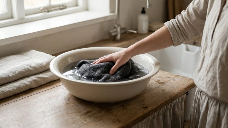 Lavage délicat d'un pull en alpaga à la main