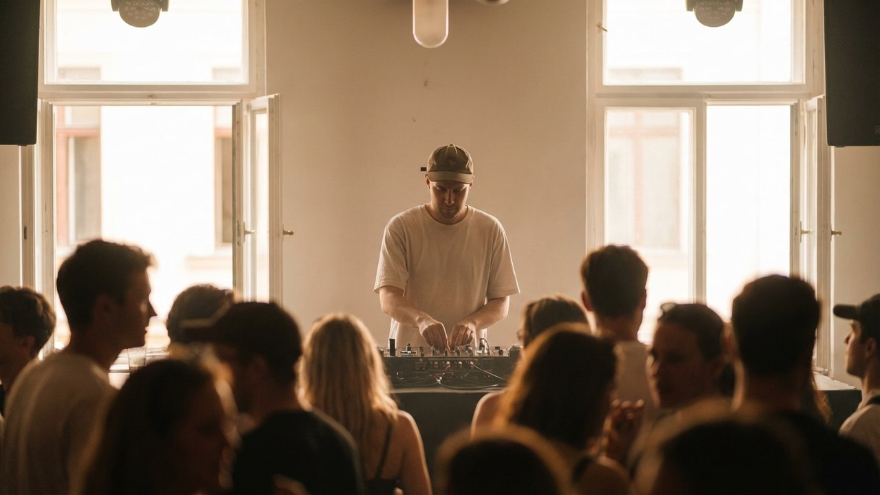 DJ en performance dans un club d'Ibiza pendant le pic de l'été