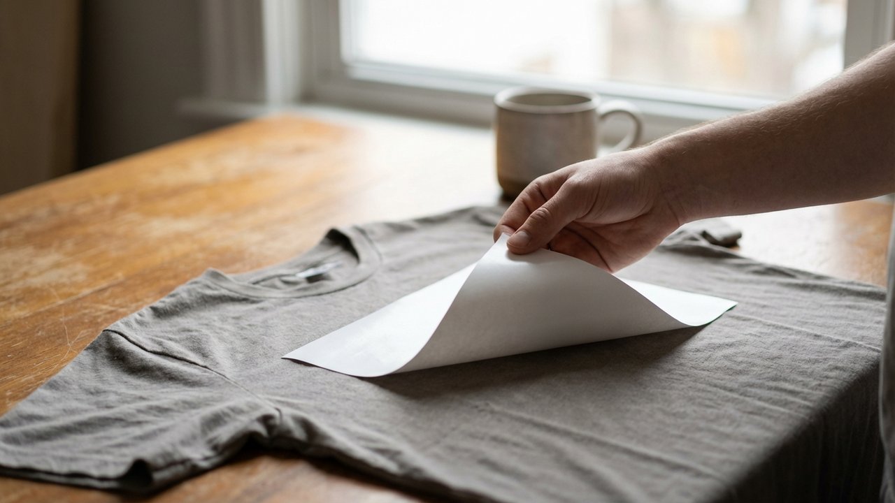 Retrait du surplus de vinyle après pressage du flocage sur t-shirt