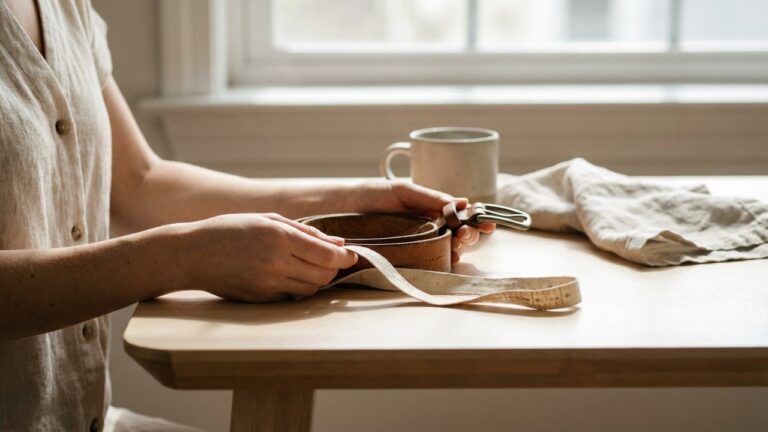 Mesure d'une ceinture avec un mètre ruban souple