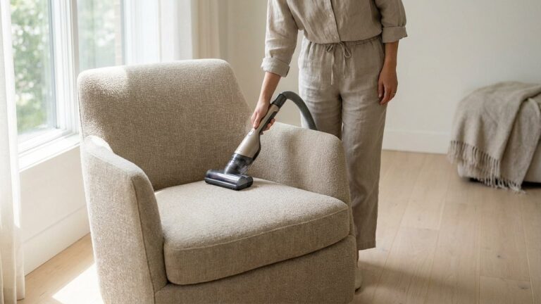 Nettoyage complet d'un fauteuil en tissu avec aspirateur