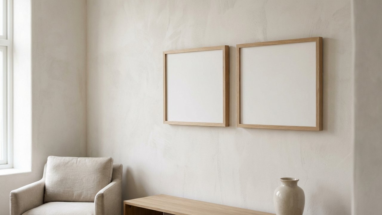 Disposition horizontale de deux cadres côte à côte avec espacement régulier