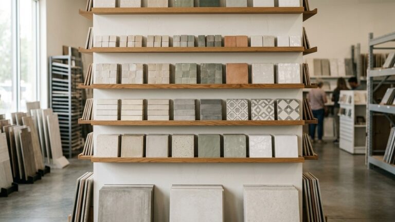 Rayons de carrelage sol et mural en grande surface de bricolage