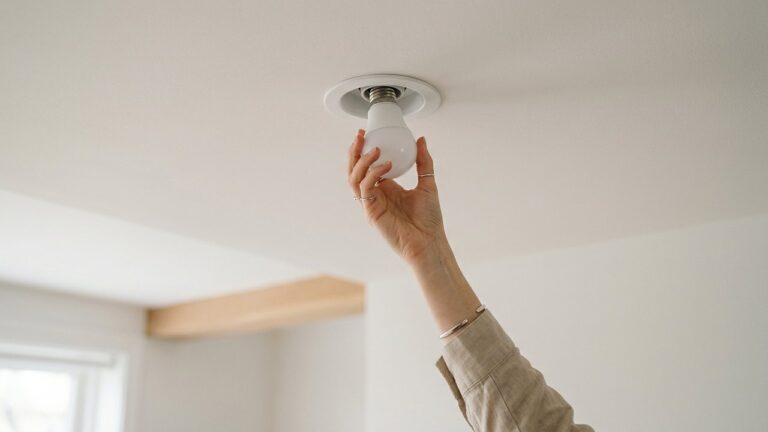 Retrait d'une ampoule LED d'un plafonnier