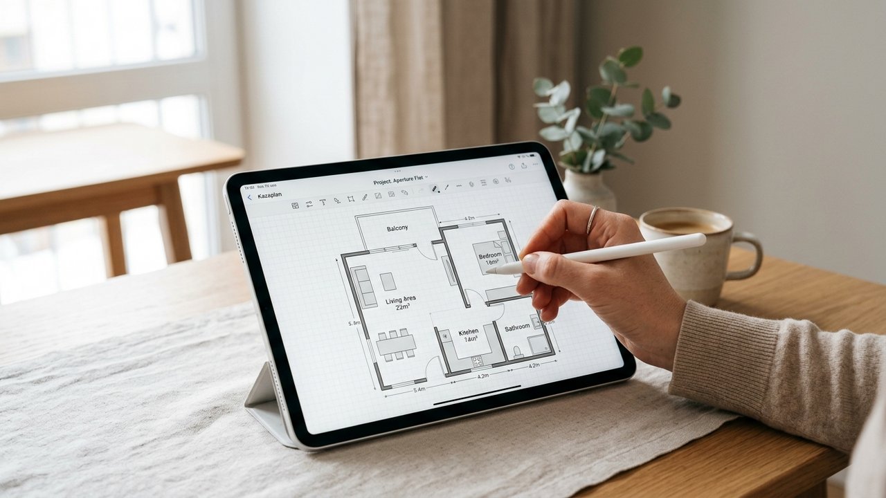 Création d'un plan 2D sur tablette avec Kazaplan