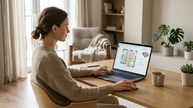 Interface de Kazaplan, l'outil de conception d'intérieur gratuit