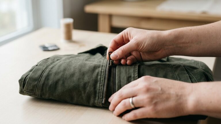 Remplacement d'un curseur de fermeture éclair sur une veste