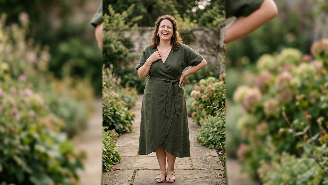 Robe portefeuille ajustée à la taille, idéale pour les femmes rondes