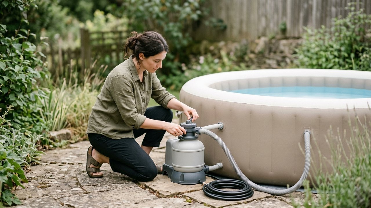 Installation et réglage du système de filtration d'une piscine hors-sol