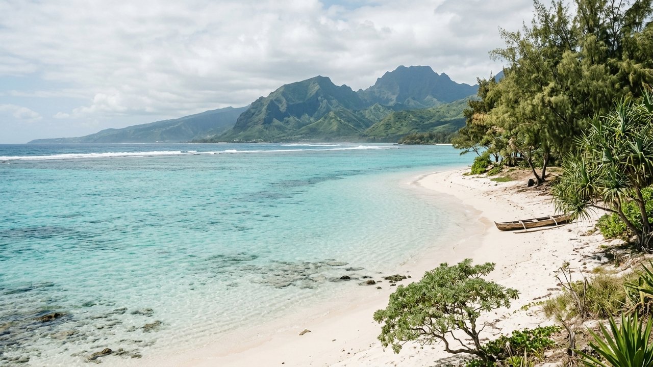 Plage et lagon turquoise de la côte ouest de La Réunion en avril