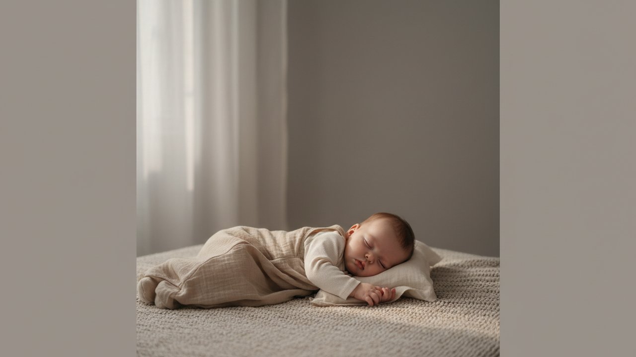 Bébé endormi habillé légèrement avec une gigoteuse fine pour l'été
