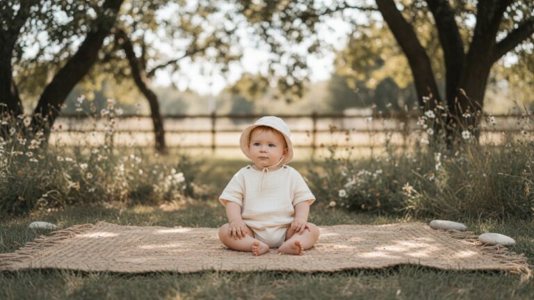 Bébé habillé légèrement en été avec des vêtements en coton