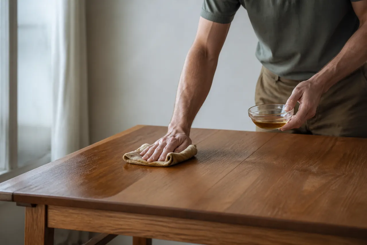 Raviver un meuble en bois avec de l'huile de lin