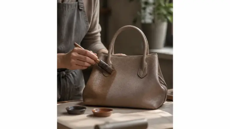 Teindre un sac en cuir à la main