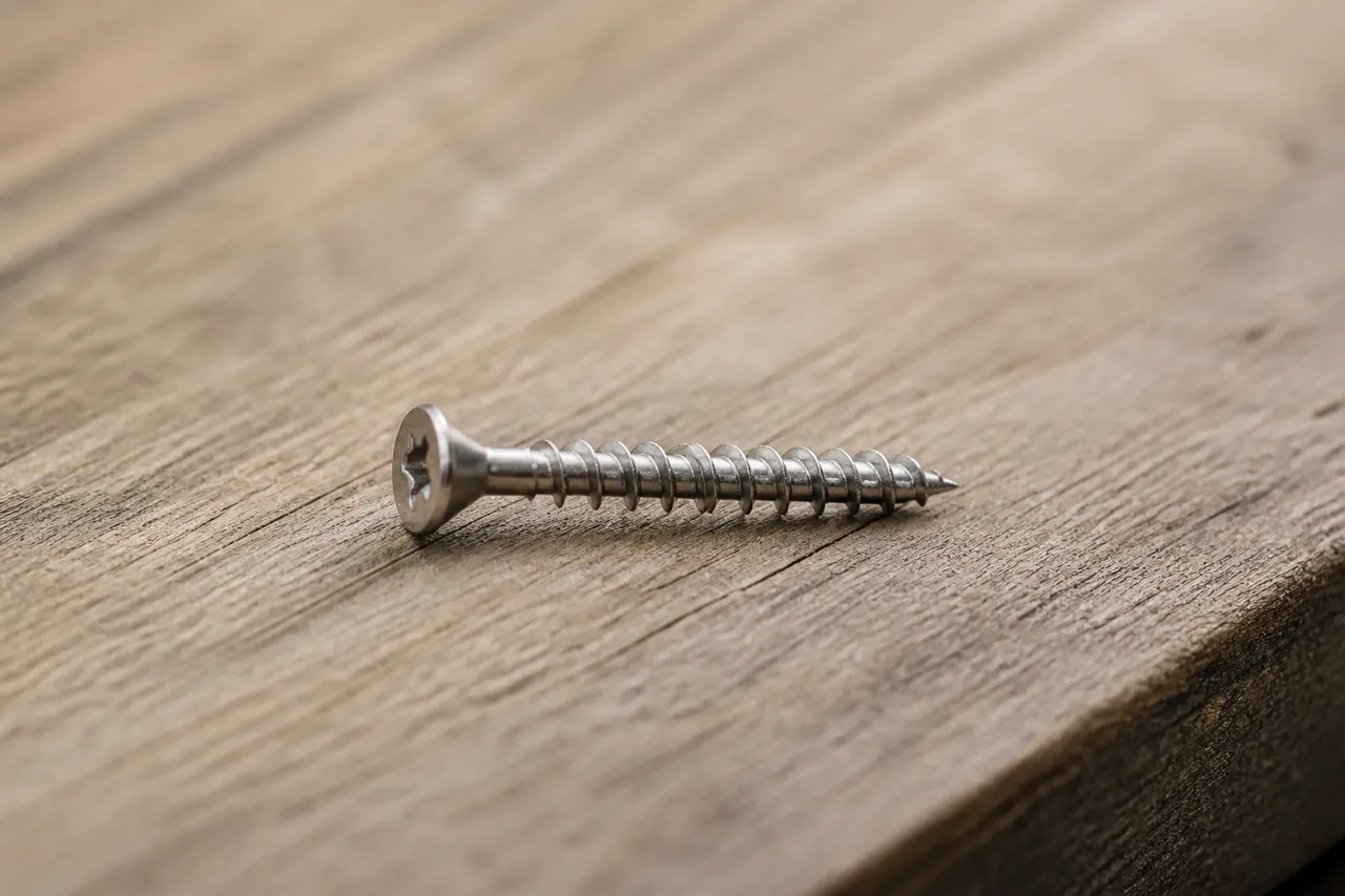 Fixation inox sur une terrasse bois de piscine