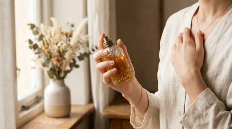 Femme qui se parfume