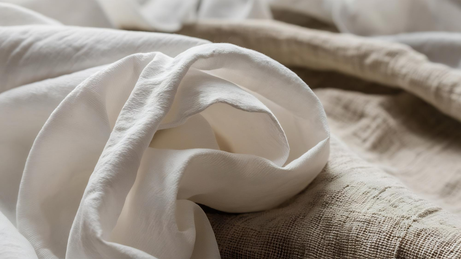 Texture blanche de tissu de coton à fond de lin naturel